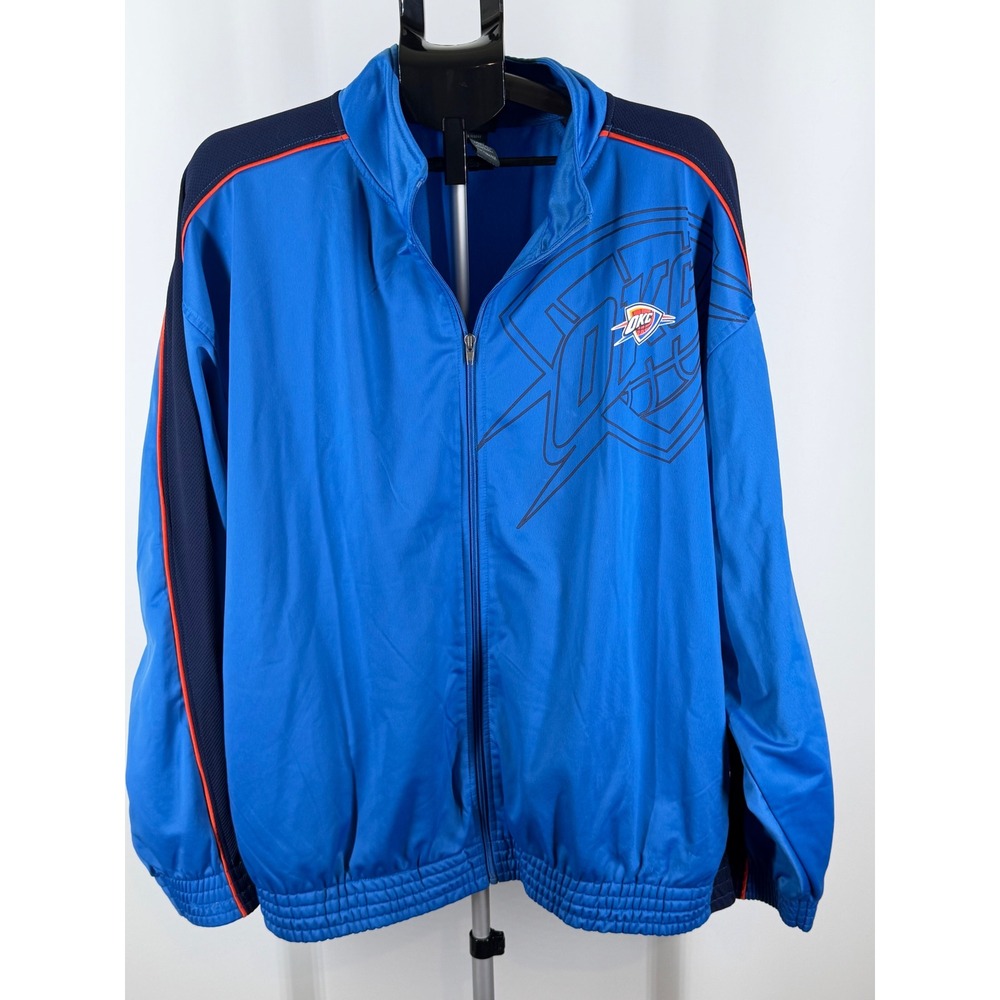 NBA Oklahoma City Thunder Track Jacket Mens Blue Full Zip Warm Up OKC 2XL